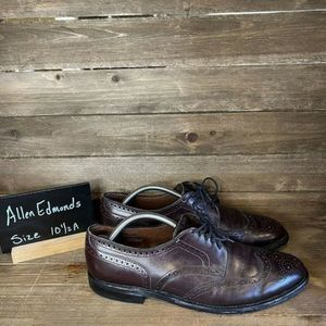 Mens Allen Edmonds Concord Wingtip Brown‎ Leather Brogue Dress Shoes Size 10.5 A